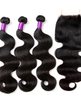 1 حزمة البرازيلي الجسم موجة الباروكة 100 ٪ الدانتيل عذراء الشعر البشري الرباط أمامي موجة الطبيعية شعر مستعار - 20 inch