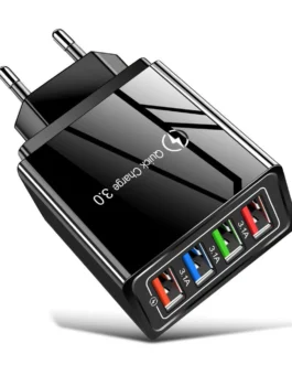 شاحن سريع للسفر 3.1 أمبير بأربعة منافذ USB - حل طاقة مدمج وفعال