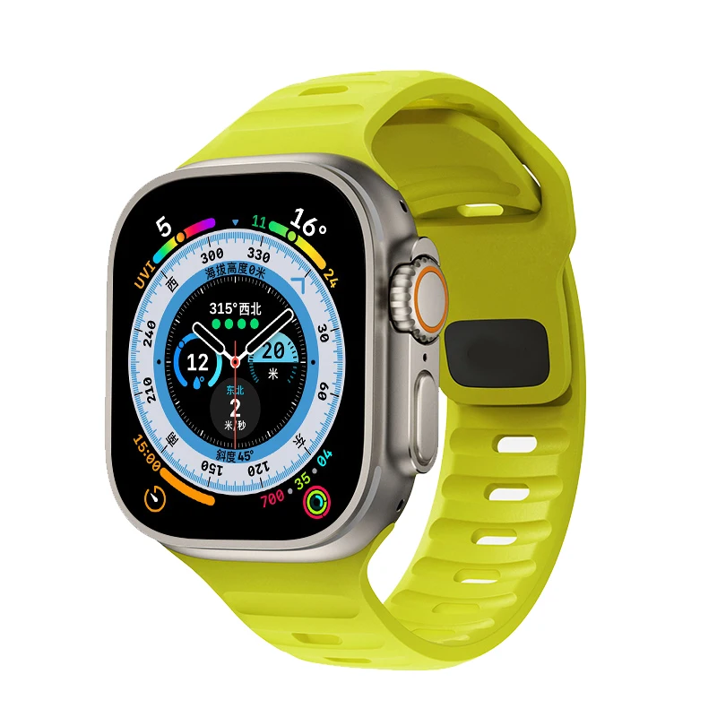حزام من السيليكون لساعة أبل ، كوريا الرياضية ، سلسلة iWatch 9 ، 8 ، 7 ، 6 ، 3 ، SE ، Ultra 2 ، 45 ، 44 ، 49 ، 40 41 ، 38 ، من من 1
