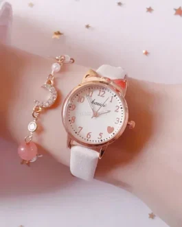 مجموعة ساعات حب الأطفال الرقمية ، حزام جلدي ، ساعات كوارتز ، ساعة ، هدية للأطفال ، الفتيات ، الموضة ، بدون صندوق ، 1: 2 1