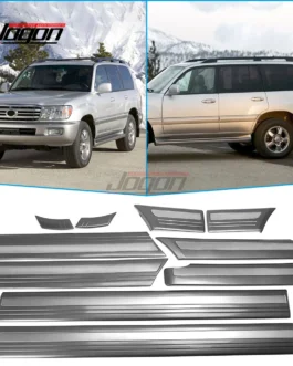 أغطية تشكيل هيكل الباب الجانبي للسيارة ، واقي هيكل الباب الجانبي ، ABS كروم ، تويوتا لاند كروزر LC100 1