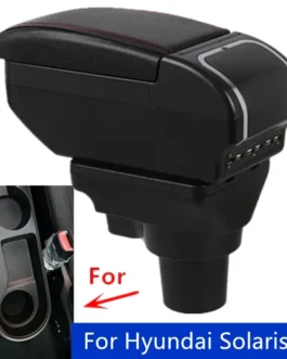 صندوق مسند ذراع لهيونداي سولاريس 2 ، أكسنت ، فيرنا ، محتوى متجر مركزي مع حامل أكواب ، كبير ، طبقة مزدوجة ، USB 1