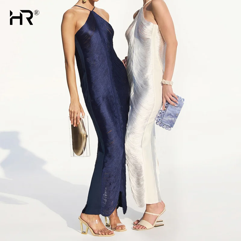 فساتين حفلة موسيقية نسائية بأرداف بشراشيب متألقة عارية الظهر ، روب نسائي أنيق ، ملاصق للجسم مثير بلا أكمام ، موضة ، 1