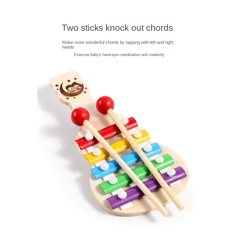 جهاز موسيقى Xylophone خشبي للطفل ، ألعاب مونتيسوري للرضع ، ألعاب التعلم المبكر لمرحلة ما قبل المدرسة ، من 0 إلى 12 شهرًا 4