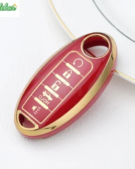 حافظة حماية لمفتاح السيارة ، 5 أزرار ، حافة ذهبية ، ny62 patroute Y62 ، روج ، ماكسيما ، ألتيما ، سنترا ، نيسان مورانو ، TPU ، 1