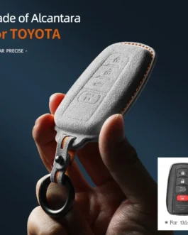 غطاء حافظة مفاتيح الكانتارا عن بعد ، صدفة لسيارة من من من من أجل من من من من من من من أجل من من من من ؟ ؟ ؟ ؟ ؟ تويوتا RAV4 كامري كورولا أفالون بريوس GT86 هايلاندر 1