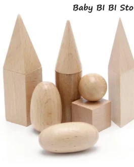 مواد خشبية هندسية صلبة ثلاثية الأبعاد ، أشكال مونتيسوري ، الموارد التعليمية للمنزل المدرسي 1