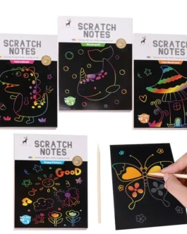 مجموعة ورق الخدش الملونة المبهرة برسوم كرتونية ، أطفال طلاب المدارس الابتدائية ، ألعاب الرسم ، كتاب الرسم على الجدران للخدوش 1