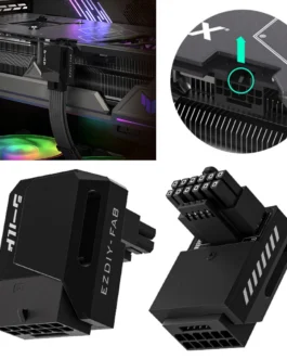 600W 12+4pin PCIe 5.0 Adapter 90 Degree Right Angle 16pin 12VHPWR Adapter GPU Power Connector for RTX 3090Ti 4070Ti 4080 4090 1