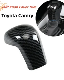 غطاء مقبض تروس من ألياف الكربون ABS ، ملحقات لسيارة يوتا كامري من شجر من ألياف الكربون 1