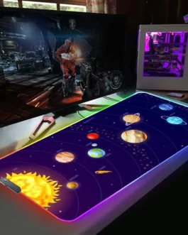 لوحة ماوس ليد RGB للألعاب ، لوحة ماوس ، لاعب ، نظام شمسي ، كواكب ، حصيرة مكتبية ، كمبيوتر ، خزانة ، لوحة مفاتيح ، سجادة أنيمي ، ملحقات ، XL 1