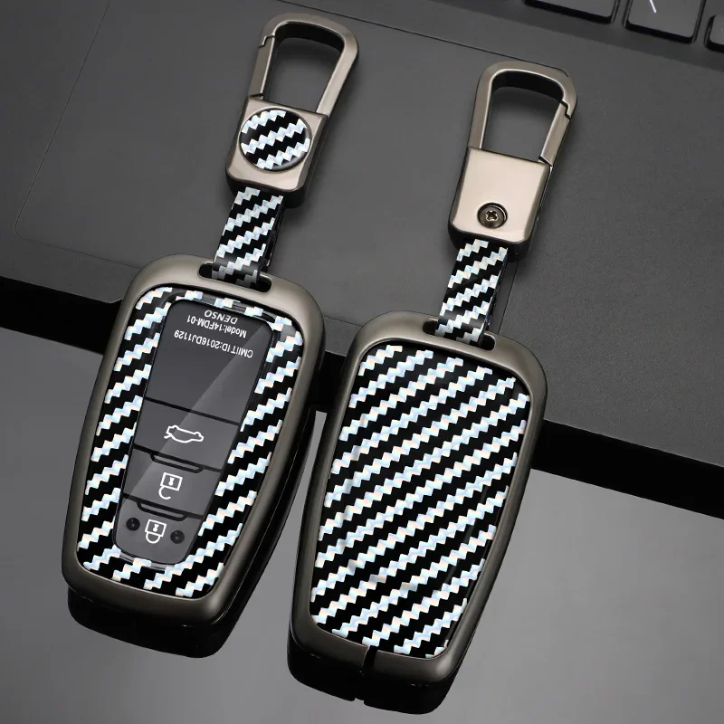 غطاء مفاتيح من سبيكة من ألياف الكربون ، حامل حافظة لسيارات تويوتا تشر ، برادو ، صولجان ، بريوس ، كامري ، كورولا ، RAV4 ، زنك ، way ، way ، 6