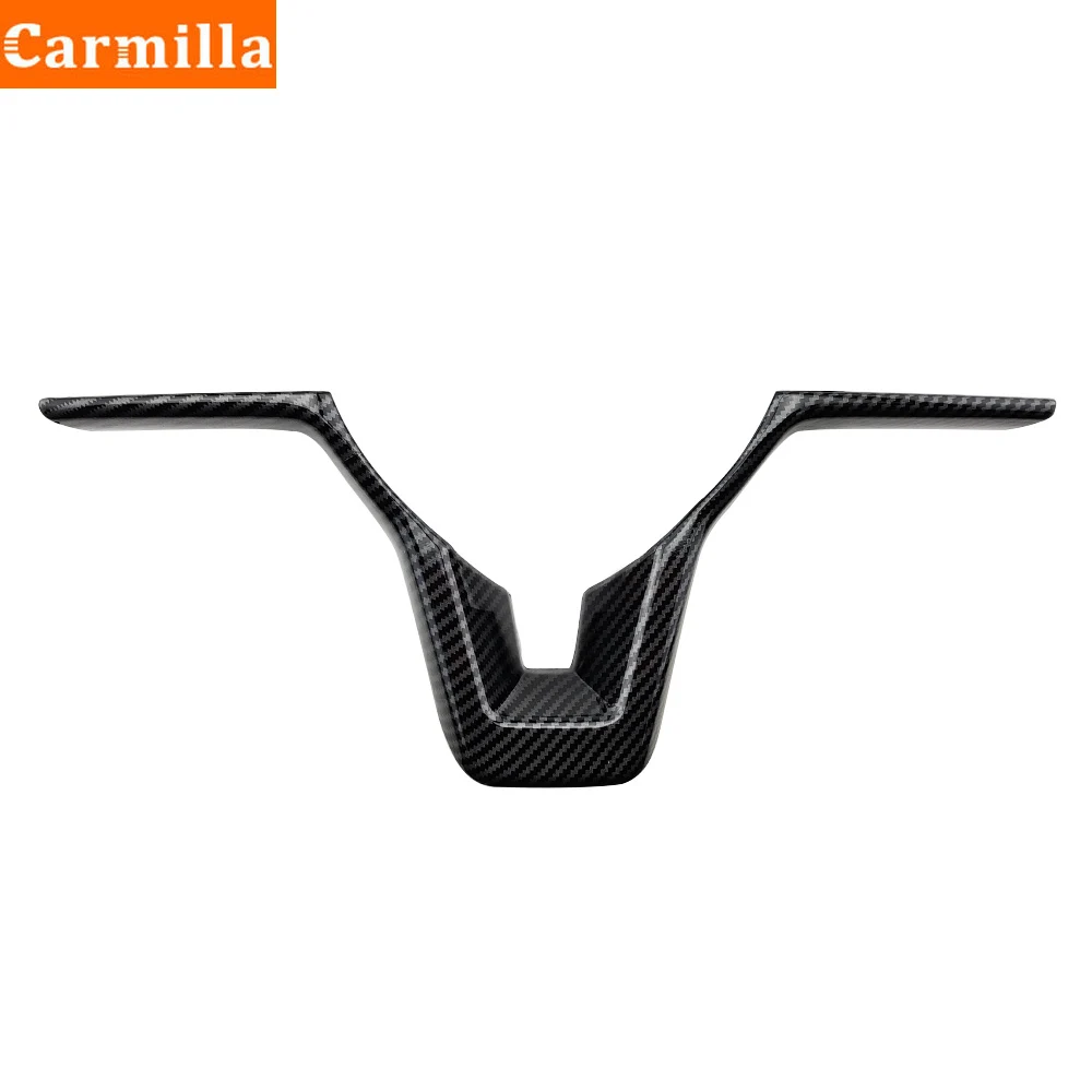 Carmilla عجلة توجيه سيارة لوحة أزرار غطاء الكسوة لنيسان صني فيرسا 2019 2020 2021 الداخلية اكسسوارات ألياف الكربون 4