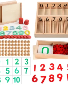 عد صندوق الرياضيات ألعاب مونتيسوري للأطفال خشبية عداد أرقام ألعاب تعلم ما قبل المدرسة لعبة تعليمية للأطفال وسائل تعليمية 1