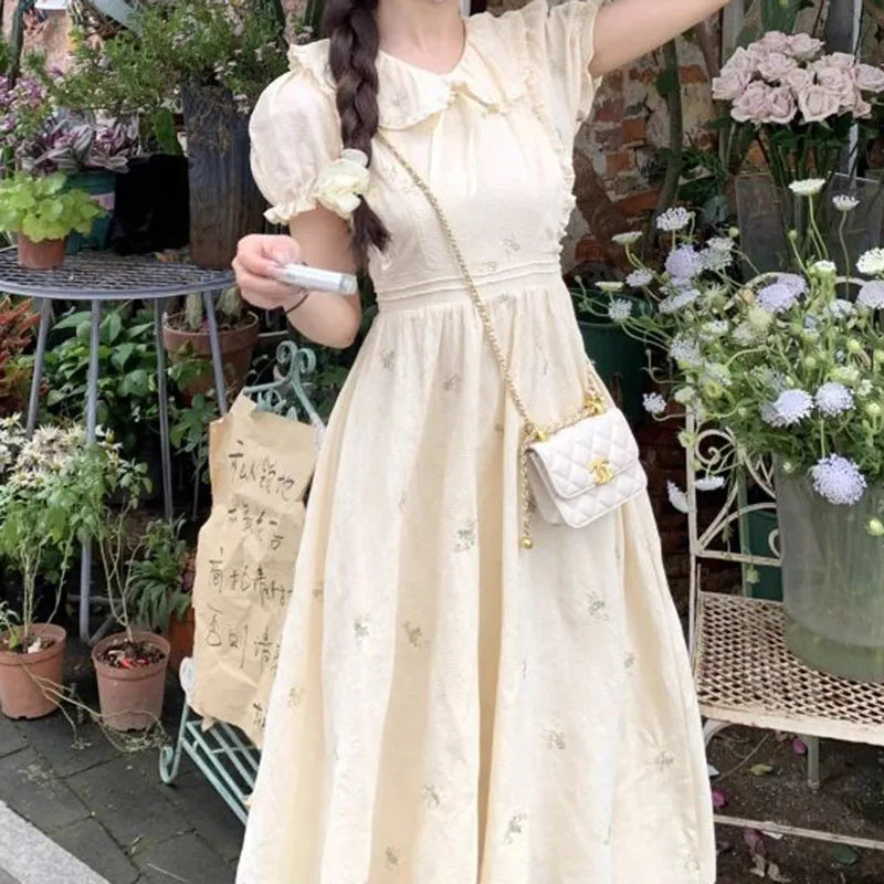 دمية مزاجية فرنسية ياقة فستان زهور للإناث ، كم فقاعة حلوة ، فستان خرافي ، جديد ، الصيف ، 3