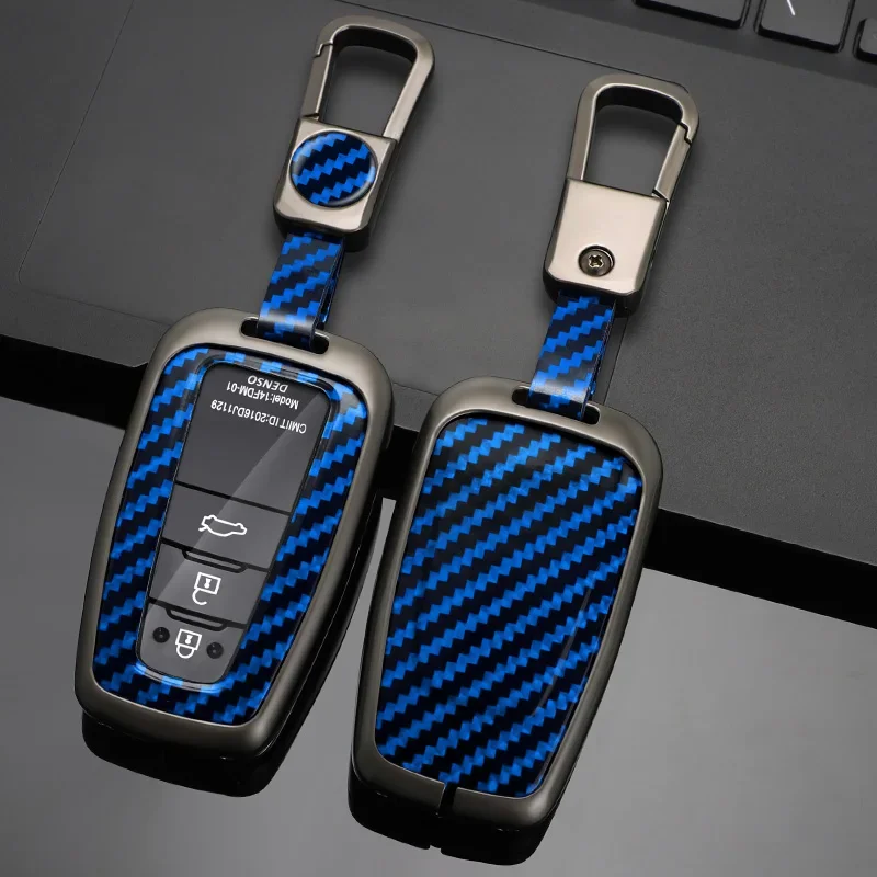 غطاء مفاتيح من سبيكة من ألياف الكربون ، حامل حافظة لسيارات تويوتا تشر ، برادو ، صولجان ، بريوس ، كامري ، كورولا ، RAV4 ، زنك ، way ، way ، 1