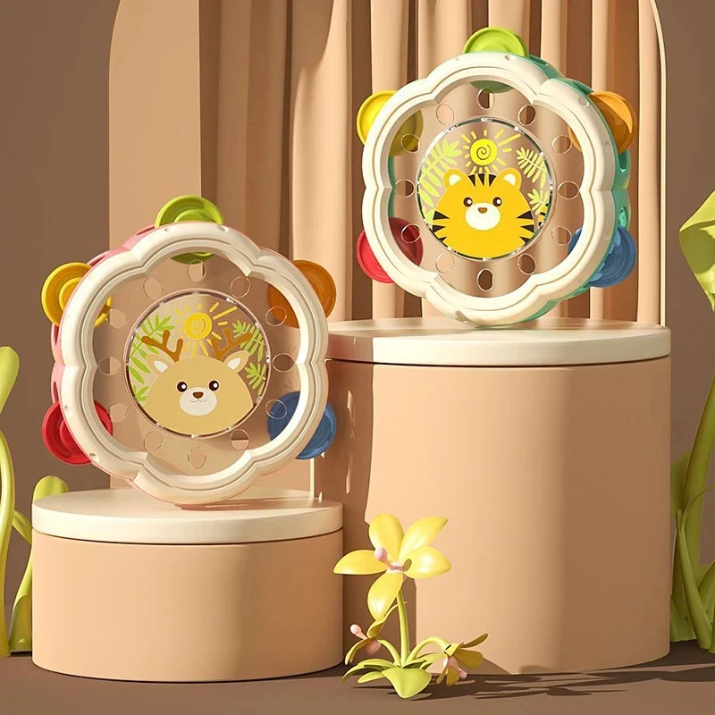 أدوات موسيقية من الدف للأطفال ، شخشيخة اهتزاز الطبل اليدوي ، قرع تعليمي تفاعلي ، لعبة الطبل اليدوي ، هدية للأطفال 3