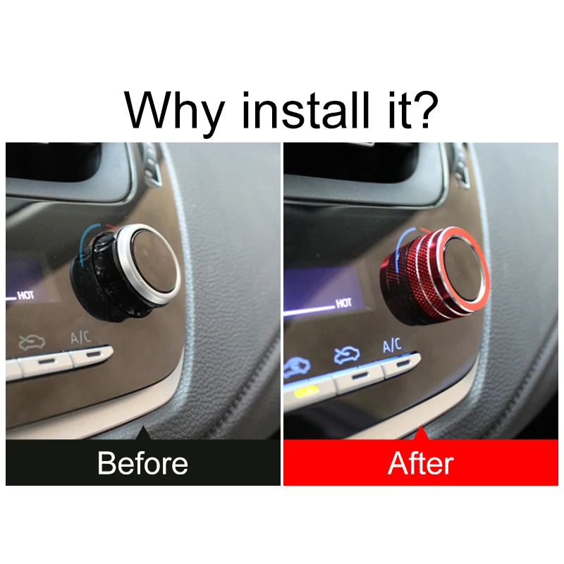 لتويوتا كورولا E210 2019 2020 2021 2022 2023 الهجين 2 قطعة سيارة أ/ج التحكم في المناخ لوحة التبديل زر المقابض غطاء الكسوة الدائري 2