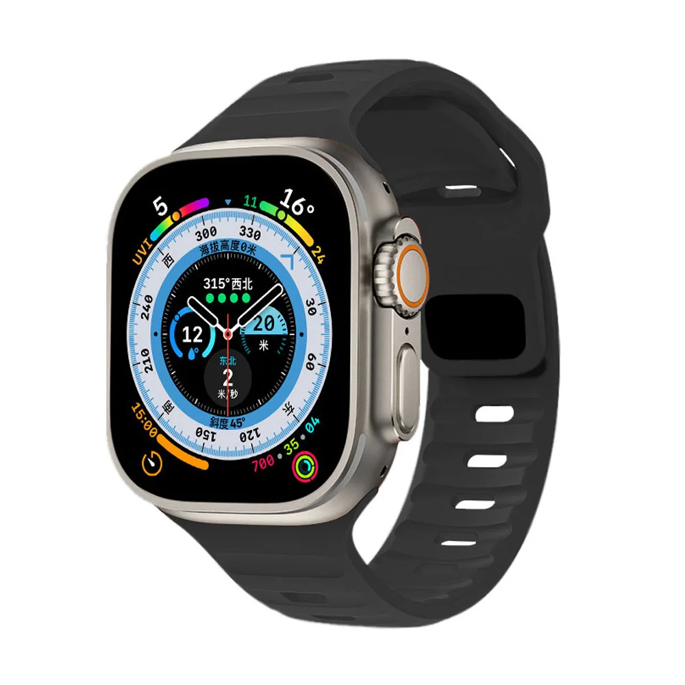 حزام من السيليكون لساعة أبل ، كوريا الرياضية ، سلسلة iWatch 9 ، 8 ، 7 ، 6 ، 3 ، SE ، Ultra 2 ، 45 ، 44 ، 49 ، 40 41 ، 38 ، من من 2