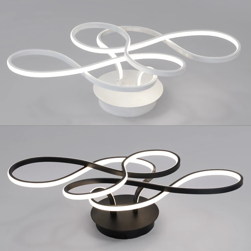 مصباح سقف LED إبداعي حديث ، تركيبات إضاءة لغرفة المعيشة ، غرفة النوم ، الدراسة ، المكتب ، أسود ، ذهبي ، من من من من نوع V 5