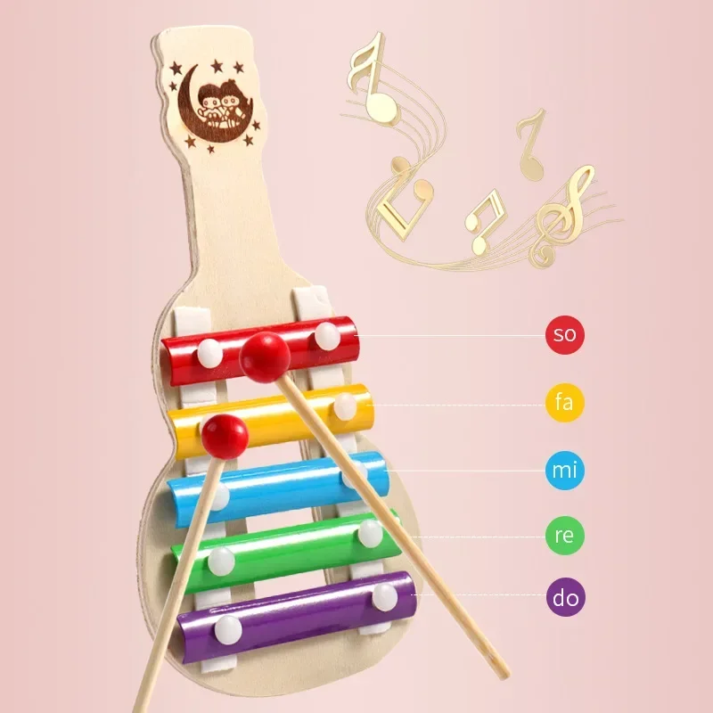 جهاز موسيقى Xylophone خشبي للطفل ، ألعاب مونتيسوري للرضع ، ألعاب التعلم المبكر لمرحلة ما قبل المدرسة ، من 0 إلى 12 شهرًا 3