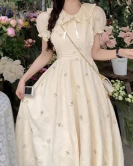 دمية مزاجية فرنسية ياقة فستان زهور للإناث ، كم فقاعة حلوة ، فستان خرافي ، جديد ، الصيف ، 1