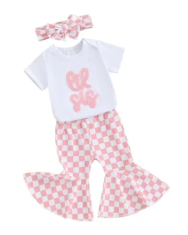 ملابس متطابقة لحديثي الولادة بناتي ، رومبير شقيقة كبيرة وأخت صغيرة ، تي شيرت للطفل الصغير ، طقم بلوزات وسراويل ، ملابس 1