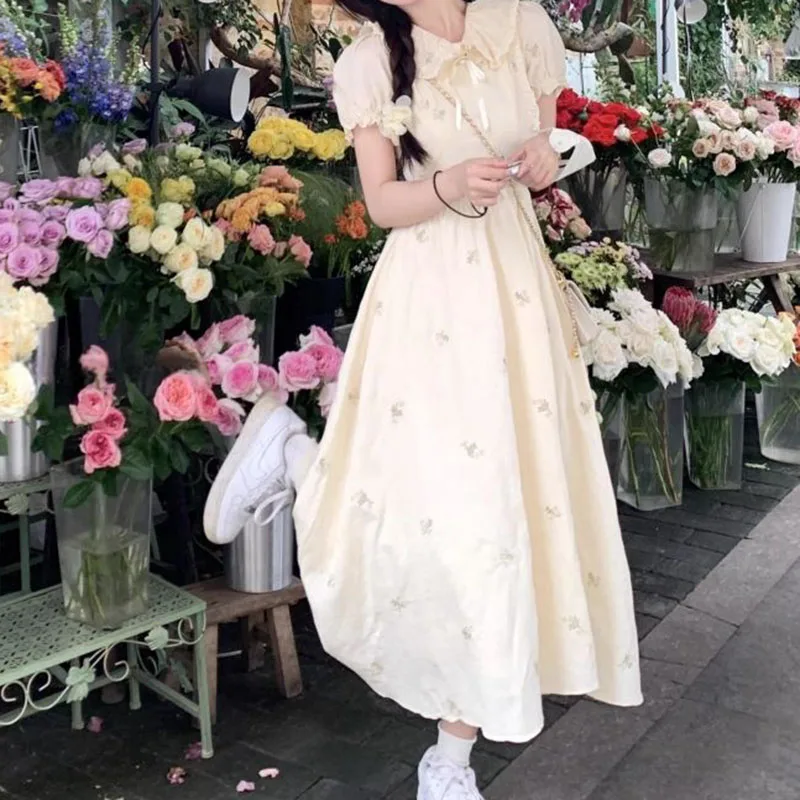 دمية مزاجية فرنسية ياقة فستان زهور للإناث ، كم فقاعة حلوة ، فستان خرافي ، جديد ، الصيف ، 5