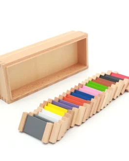 صندوق تعليم المواد الحسية من مونيسوري، صندوق خشبي قابل للتلوين لمرحلة ما قبل المدرسة 1