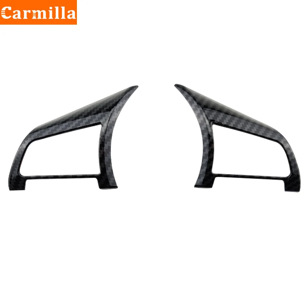 Carmilla عجلة توجيه سيارة لوحة أزرار غطاء الكسوة لنيسان صني فيرسا 2019 2020 2021 الداخلية اكسسوارات ألياف الكربون 2