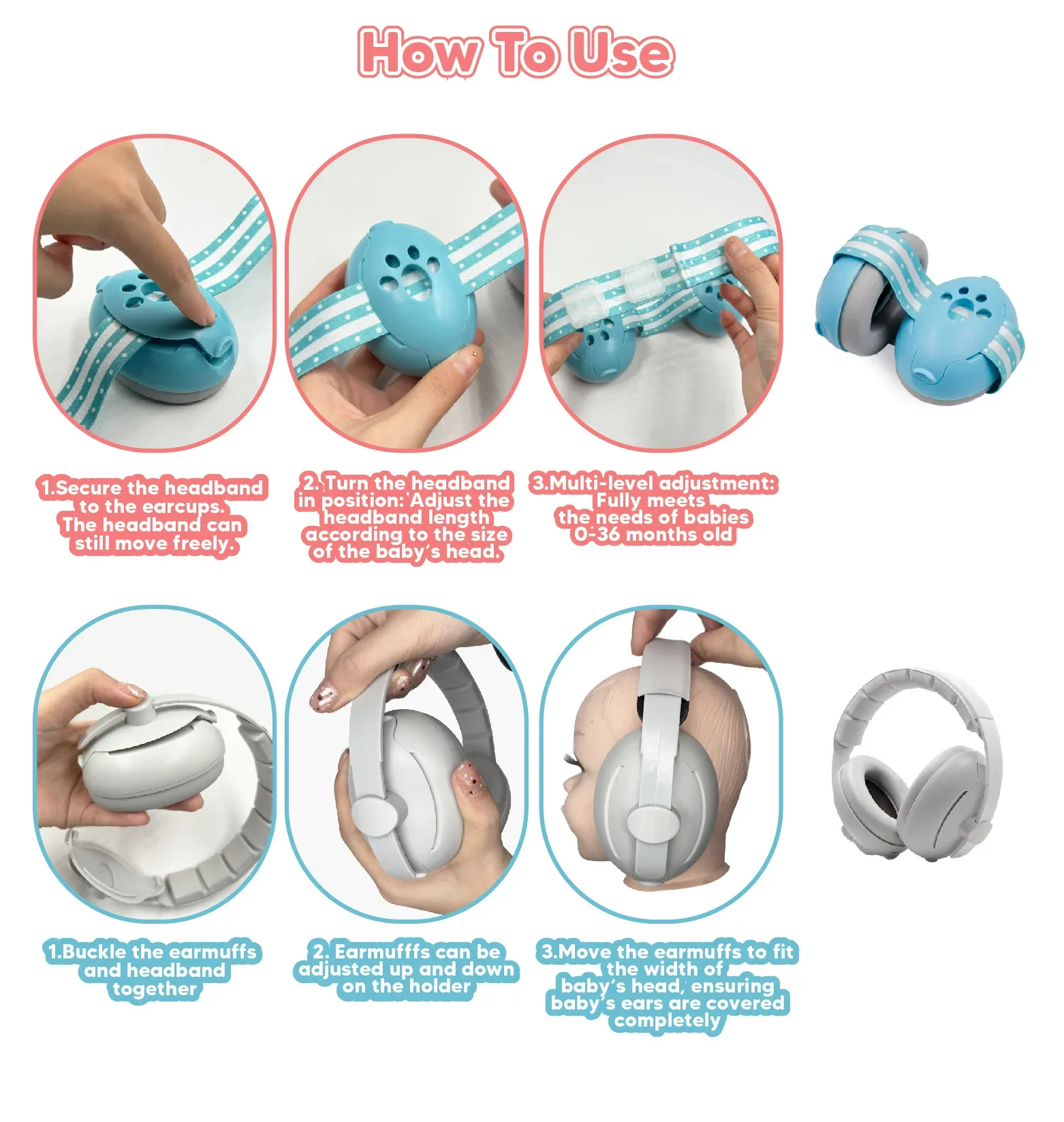 غطاء للأذن مضاد للضوضاء للأطفال ، سماعة رأس صغيرة ، قابلة للتعديل ، مقاومة للضوضاء ، حماية للأذن ، طائرة للأطفال ، نوم في الهواء الطلق ، 2 في 1 ، 6
