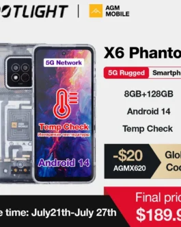 هاتف ذكي متين Aio Phantom ، 5G ، 50G ، FHD + ، 8GB + GB ، هاتف فحص مؤقت ، أندرويد 14 ، 50 ميجابكسل ، NFC ، ثنائي الشريحة ، العرض الأول العالمي 1