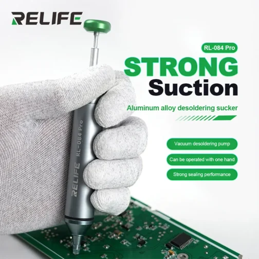 RELIFE-مصاصة شفط قوية من سبائك الألومنيوم ، Pro ، لوحة دائرة الارتداد الأوتوماتيكية ، أداة إصلاح Desoldering 6