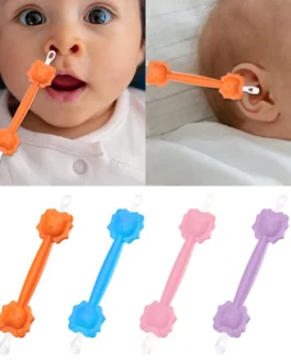 ملقط شمع الأذن من السيليكون برأسين ، ملعقة منظف للأطفال ، ملقط كحت الشمع الناعم ، منظف الأنف ، ملقط نظيف 1