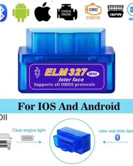 أداة تشخيص أعطال السيارة ELM327 المصغرة ، ماسح ضوئي OBD2 ، قارئ رموز ، بلوتوث ، كاشف أعطال السيارات ، أندرويد ، IOS ، V2.1 1