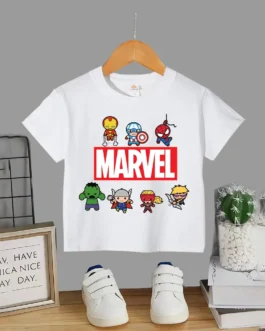 تي شيرت بطل خارق من مارفل للأطفال ، مطبوع عليه رسوم كرتونية للمراهقات ، تي شيرت قطني غير رسمي للفتيان والفتيات ، قميص أطفال ، ملابس أطفال مريحة 1