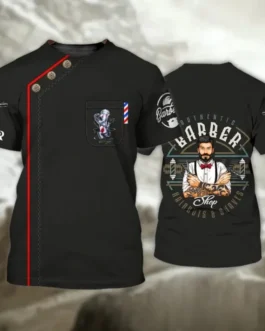 متجر حلاقة للرجال تي شيرت بأكمام قصيرة مطبوع ثلاثي الأبعاد ، بلوفر رجالي ، موضة صيفية للشارع ، ملابس عتيقة ، تيشيرت هاراجاو Y2K 1