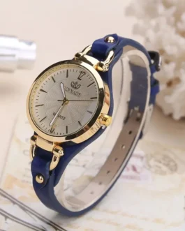 ساعة كوارتز نسائية أنيقة بسوار جلدي ، جودة عالية ، كاجوال ، صغير ، ساعة يد بقرص دائري ، ساعة هدية ، سيدات ، جديدة 1